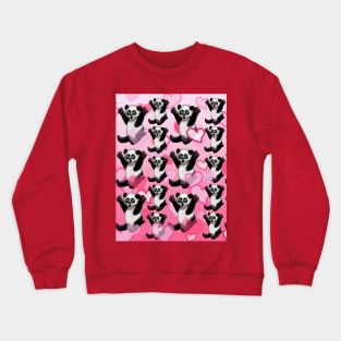 Pick me up panda pink hearts Crewneck Sweatshirt